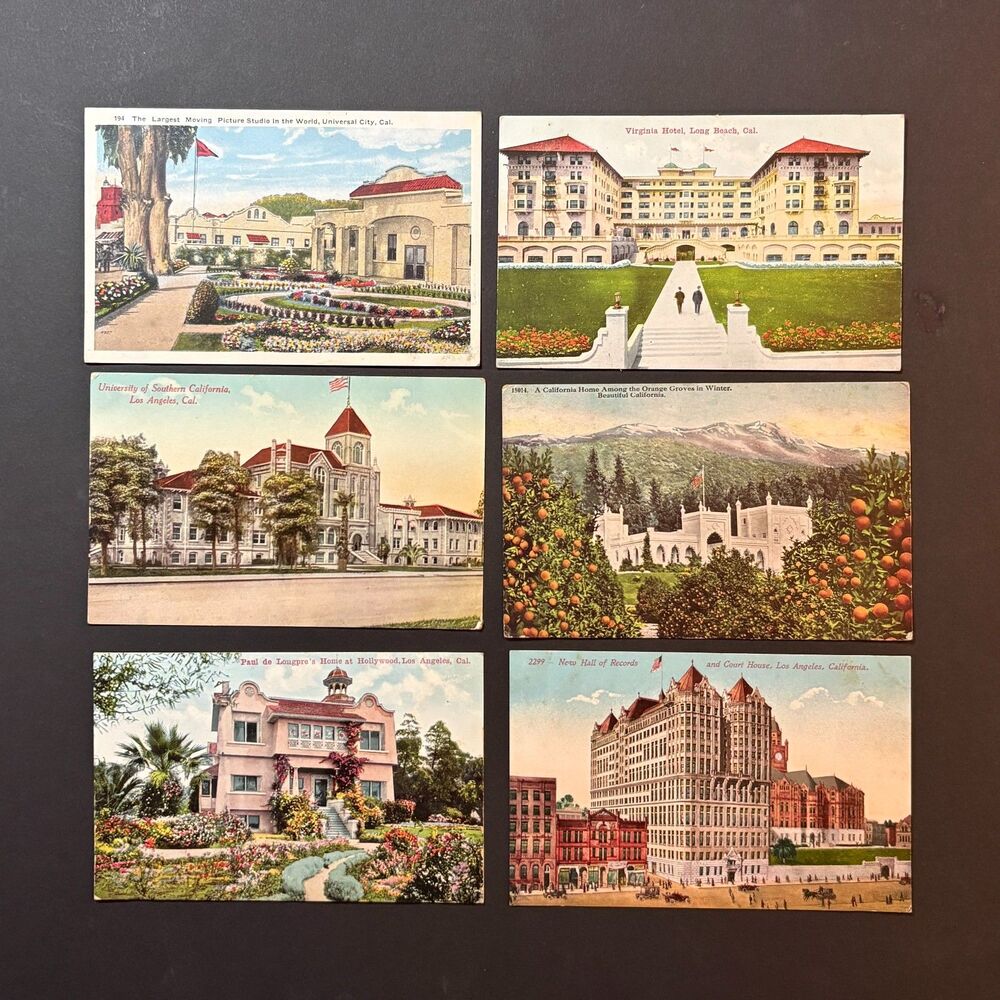 Vintage Southern California Architectural Points of Interest Postcards